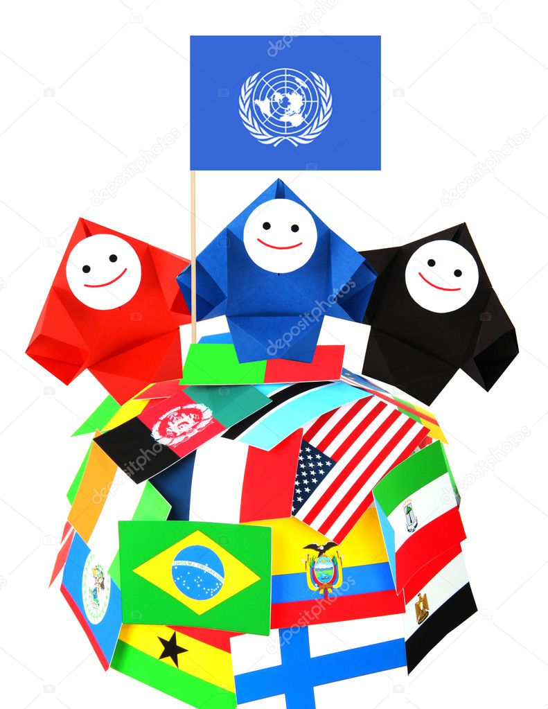 Conceptual image of international relations, UN, and cooperation