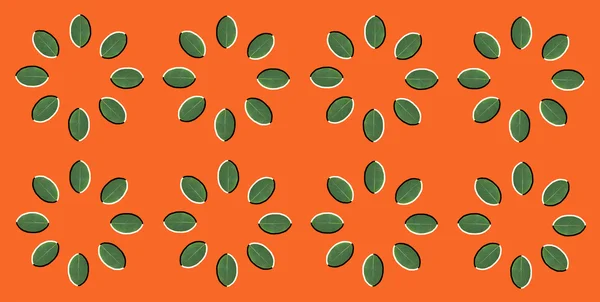 stock image Optical illusion with circles made from green leaves