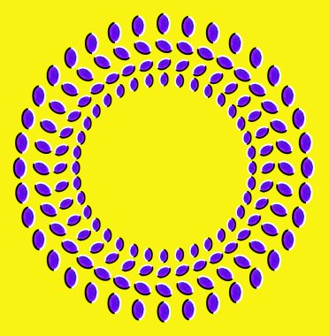 Optical illusion with circles made from dried fruits clipart