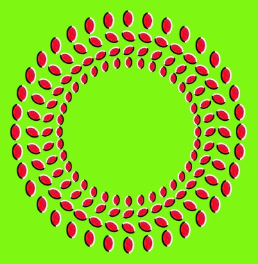 Optical illusion with circles made from dried fruits clipart