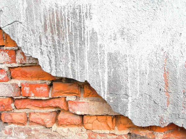 Velha, textura de parede de tijolo esfarrapado — Fotografia de Stock