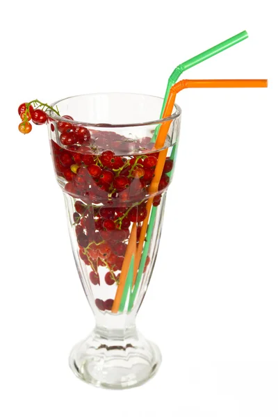 stock image Red currants in a glass.