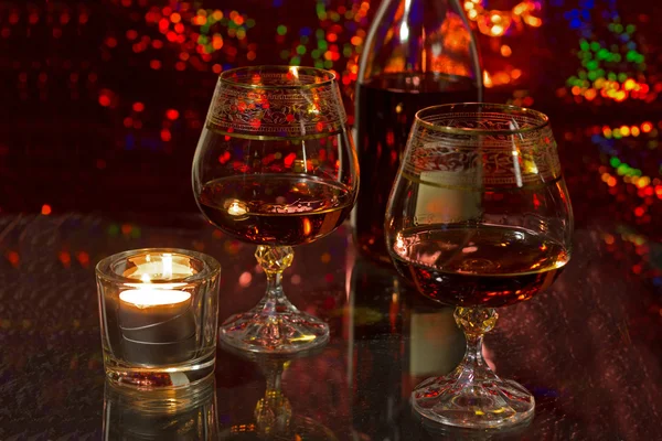 Zwei Gläser Brandy. — Stockfoto