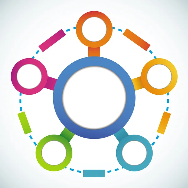 Organigramme de marketing de cercle de couleur vide — Image vectorielle