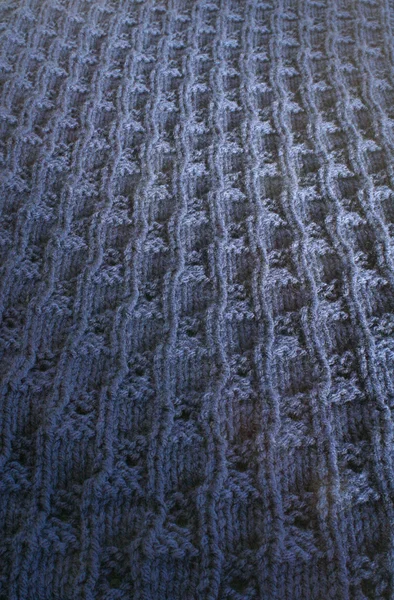 Couverture bleu marine tricotée à la main # 1 - texture — Photo
