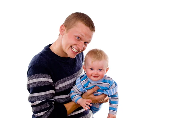Táta se hraje s malým dítětem — Stock fotografie