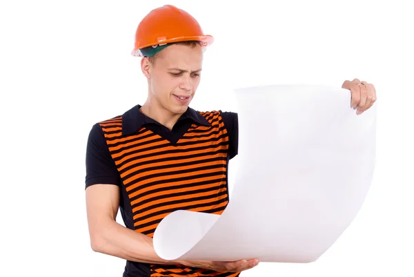 Young Builder in a helmet — Stock Photo, Image