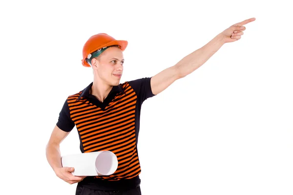Young Builder in a helmet — Stock Photo, Image