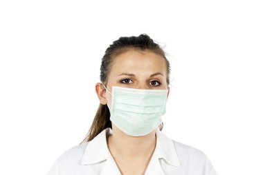 Portrait of a girl in the doctor's mask clipart