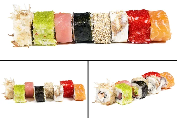 Assortiment de sushi isolé lumineux — Photo