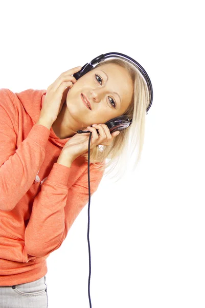 Beautiful girl with headphones — Stock Photo, Image