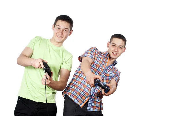 Meninos jogar jogos de computador — Fotografia de Stock