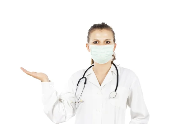 Dziewczyna lekarz w masce — Zdjęcie stockowe