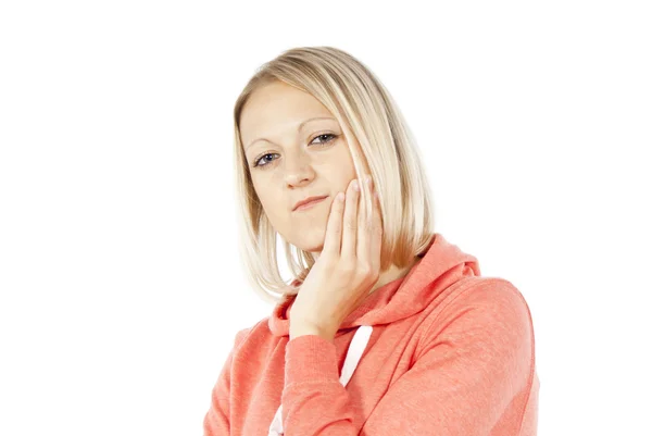 여자는 고립 된 치 통 — 스톡 사진
