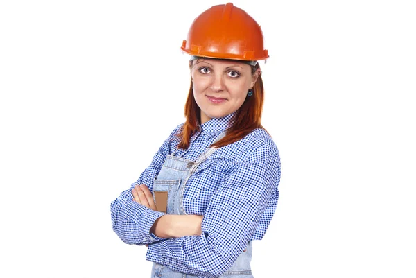 Girl with a helmet isolated — Stock Photo, Image