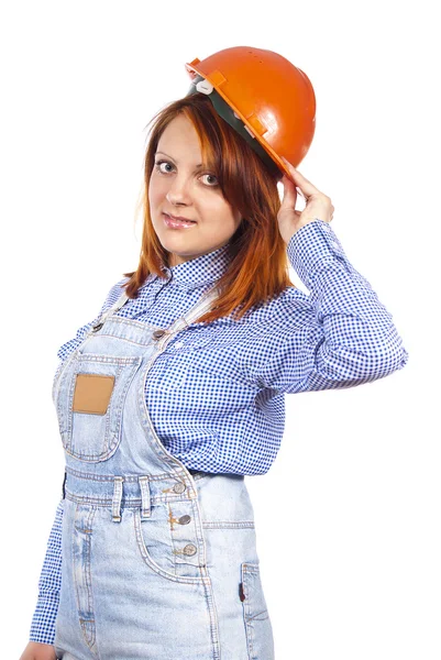 Menina com capacete — Fotografia de Stock