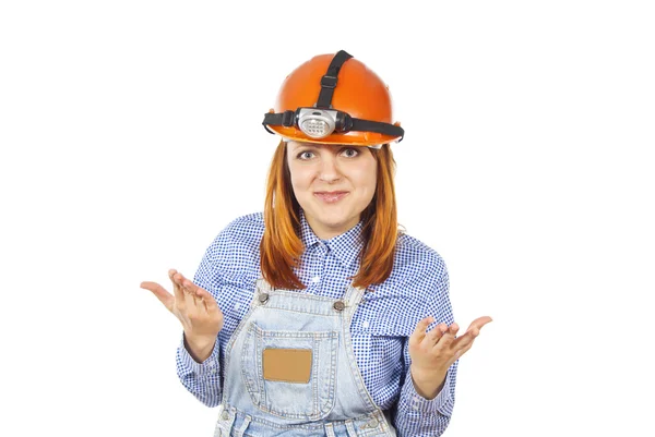 Working in a helmet — Stock Photo, Image