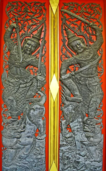 Thailändsk konst på dörren. — Stockfoto