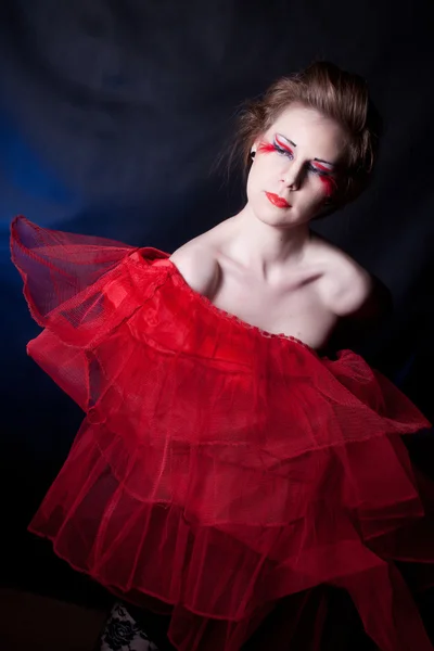 Rød geisha – stockfoto