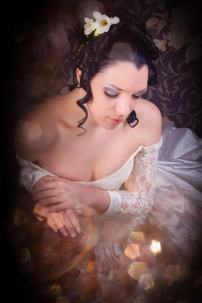 Beautiful girl in Victorian style — Stock Photo, Image