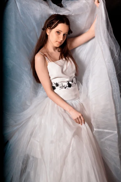 Hermosa chica en un hermoso vestido de hadas — Foto de Stock