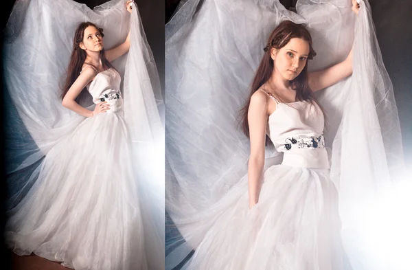 豪華な妖精のドレスで美しい少女 — ストック写真
