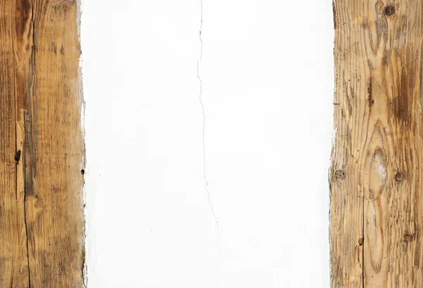 Oude houten planken en muur — Stockfoto