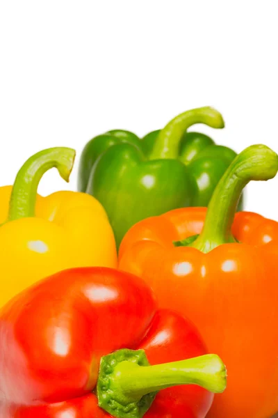 Stock image Color peppers on a white background.