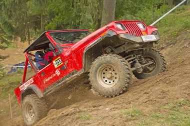 Red US. off-road car clipart