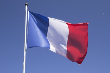 French flag on the mast. clipart