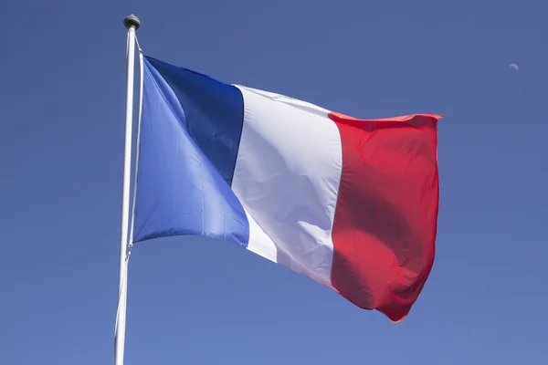 Francouzská vlajka na stožáru. — Stock fotografie