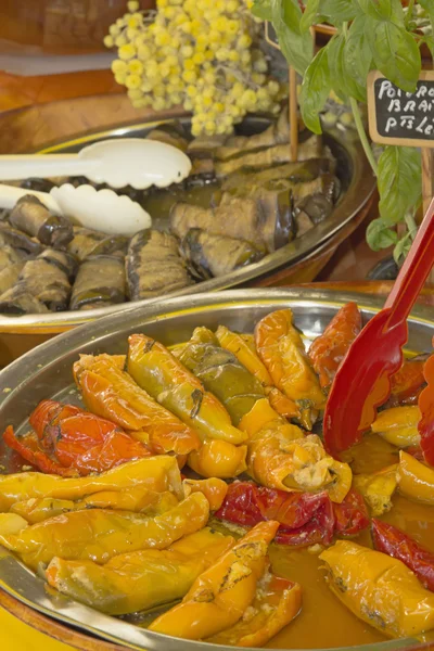 stock image Pickled vegetable salad at market.