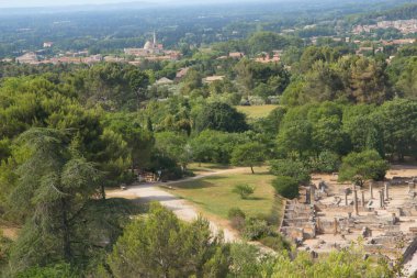 General view of Glanum and St. Remy de Provence clipart