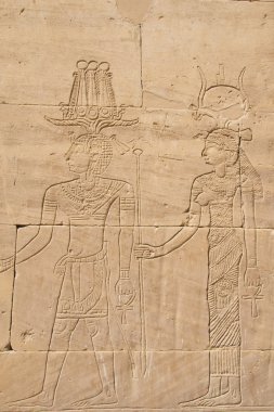 He wall paintings in Egyptian temples clipart