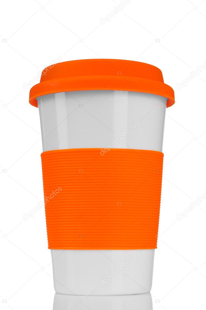 Orange travel mug
