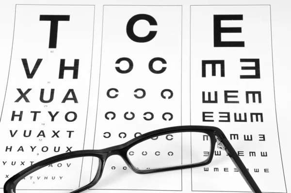Lezing brillen en oog grafiek — Stockfoto