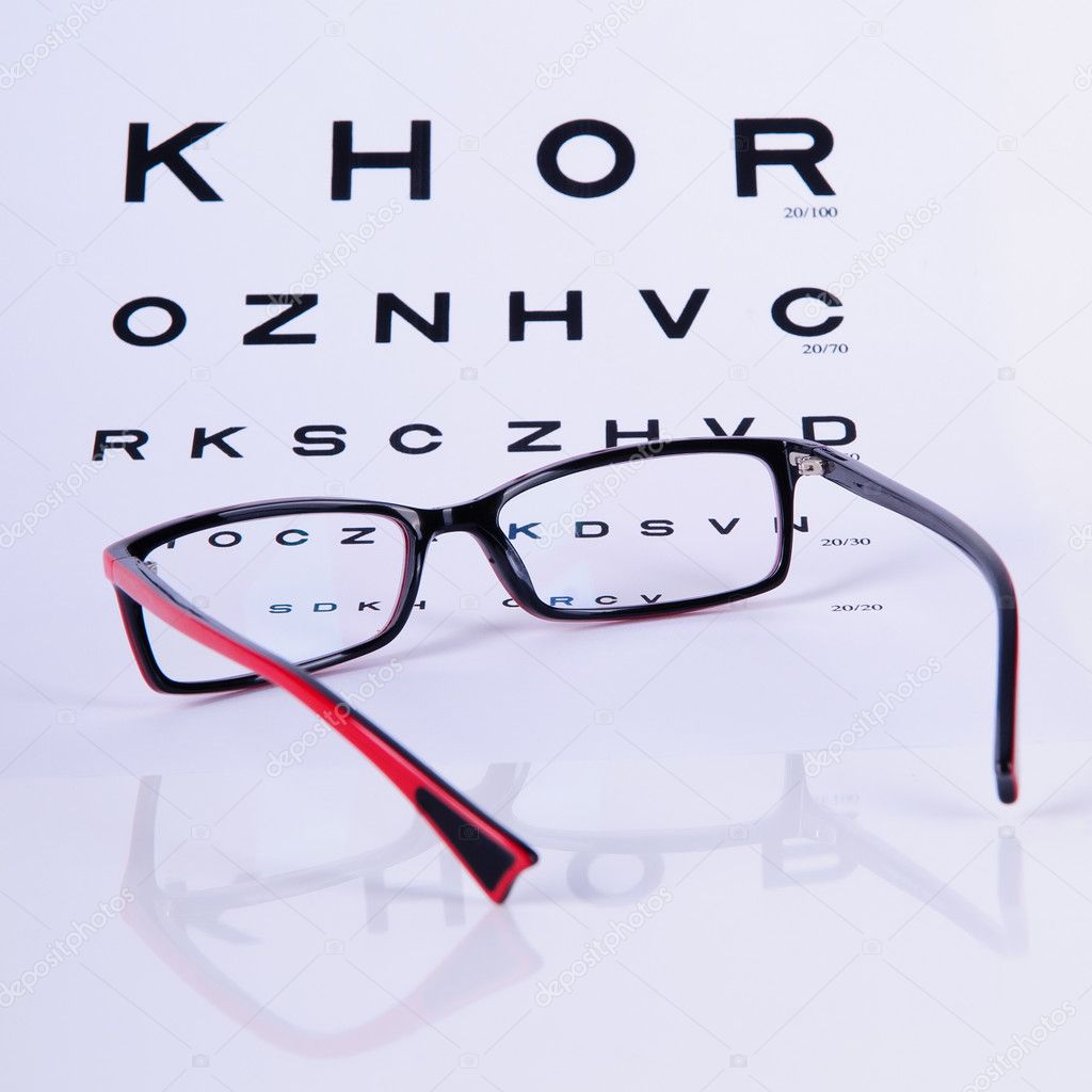 Reading eyeglasses and eye chart Stock Photo by ©Inna_Astakhova 11592216