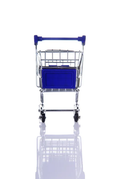Carrinho de compras azul — Fotografia de Stock