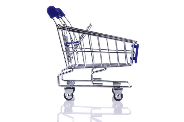 Blue shopping cart Royalty Free Stock Images