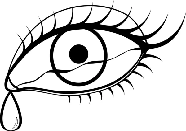 Un oeil avec une larme — Image vectorielle