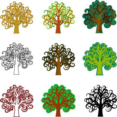 Fantasy trees clipart