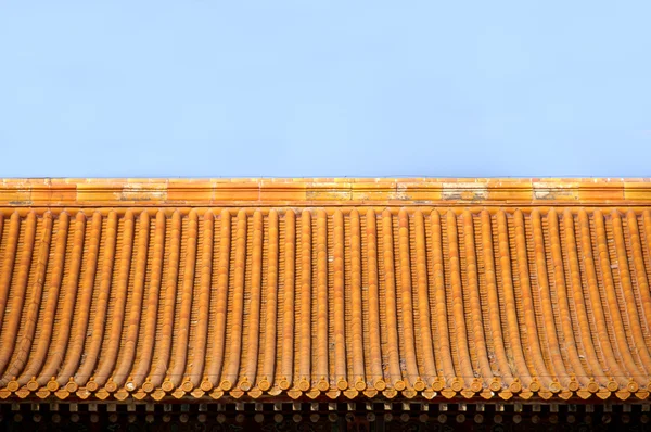 平铺中国屋顶，在北京紫禁城内 — 图库照片