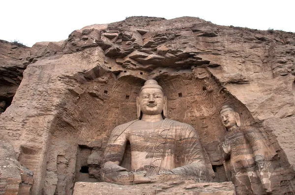 Buda gigante nas Grutas de Yungang, Shanxi Fotos De Bancos De Imagens