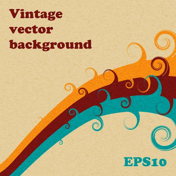 Vintage ondas vectoriales — Vector de stock