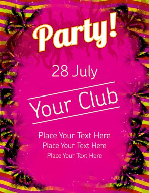 Summer Party flyer vector template clipart