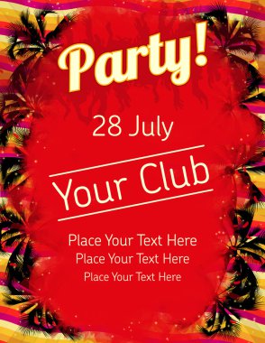 Summer Party flyer vector template clipart