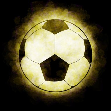 Altın alev alev yanan futbol topu