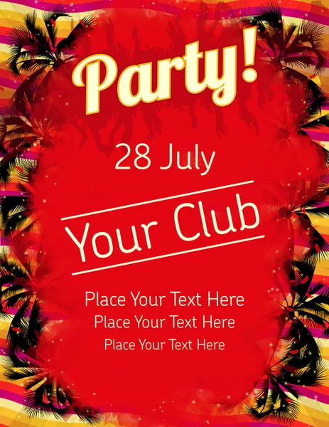 Summer Party flyer vector template — Stock Vector