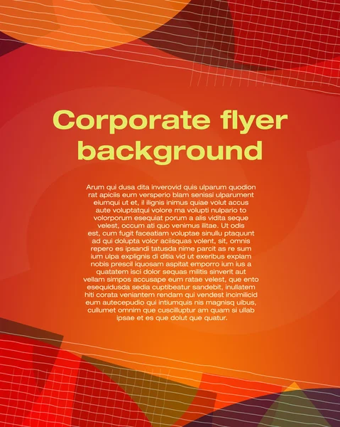 Corporate flyer achtergrond oranje — Stockvector
