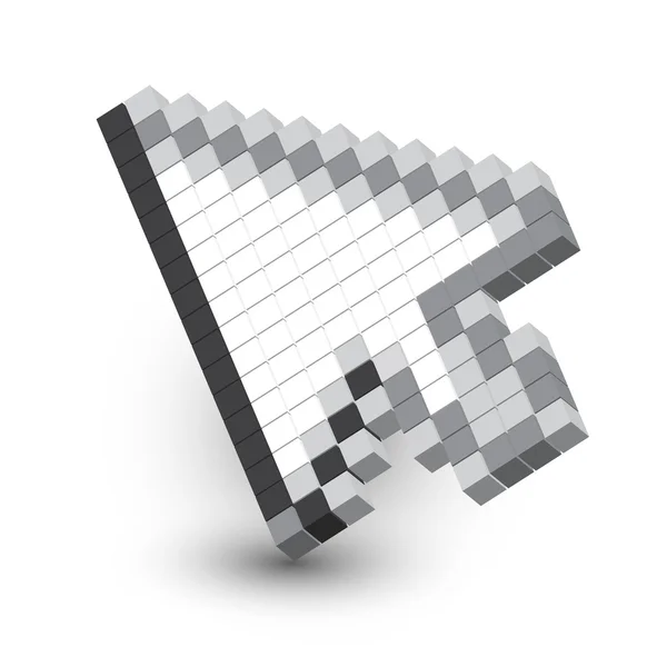 Піксель стрілка 3d — стоковий вектор